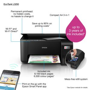 Epson Eco-Tank L3250 A4 Wi-Fi All-in-One Ink Tank Printer